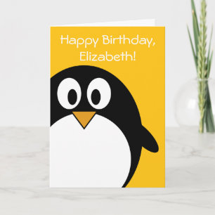 Anpassadet Penguin från födelsedagen Kort