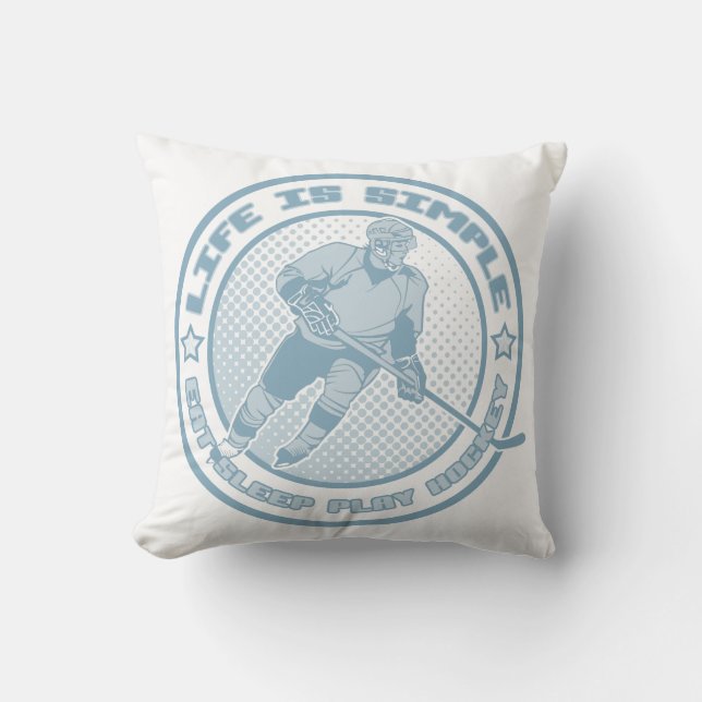 Anpassadet Pillow för Eat Ssov Play Hockey Kudde (Framsida)