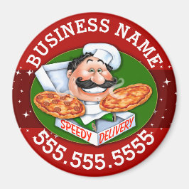 Anpassadet Pizzeria Restaurant Pizza Delivery Magnet