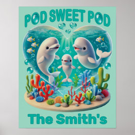 anpassadet "Pod Sweet Pod" Whale Family Poster