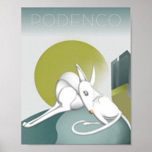 Anpassadet Podenco Hund Art Deco-design Poster