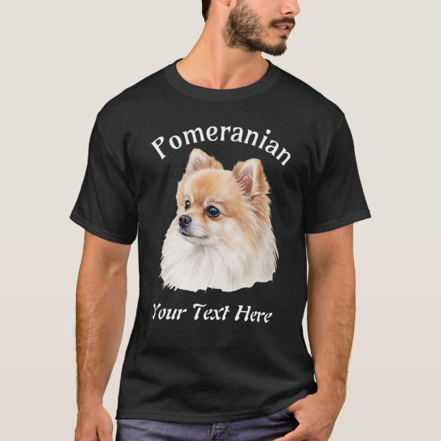 Anpassadet Pommern Hund Anpassningsbar T Shirt (Framsida)