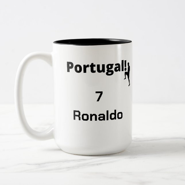 Anpassadet Portugisiska fotbollsspelare Två-Tonad Mugg (Vänster)