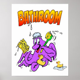Anpassadet Poster av badoktopus Bathroom