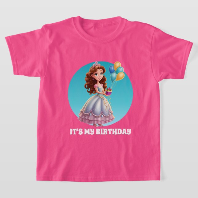 Anpassadet Princess Birthday T Shirt (Laydown)