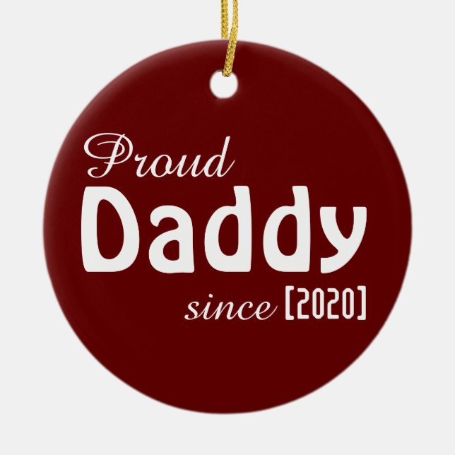 Anpassadet Proud pappa sen prydnaden! Julgransprydnad Keramik (Framsidan)