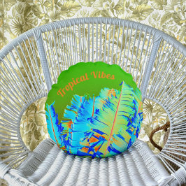 Anpassadet Psychedelic Tropical Vibe Handflatan Fr Rund Kudde