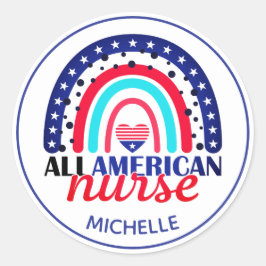 Anpassadet Rainbow All American Nurse Stickers Runt Klistermärke