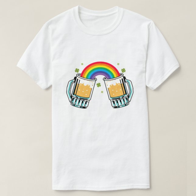 ANPASSADET RAINBOW BEER LÄGG TILL EGET NAMN/FRASE T SHIRT (Design framsida)