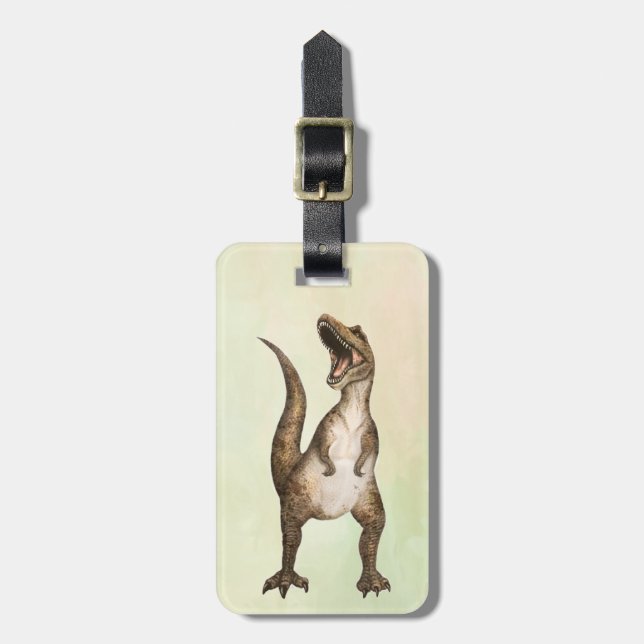 Anpassadet Raring T-Rex Bagagebricka (Vertikal Framsida)