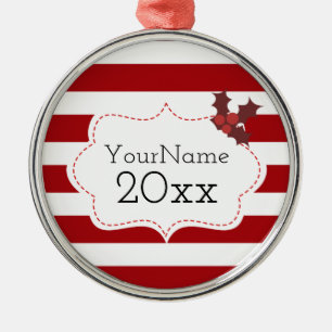 Anpassadet Red and White jul Magic Julgransprydnad Metall