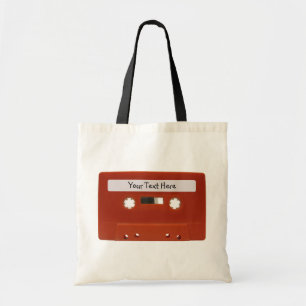 Anpassadet Red Cassette Tape Canvas Bag Tygkasse