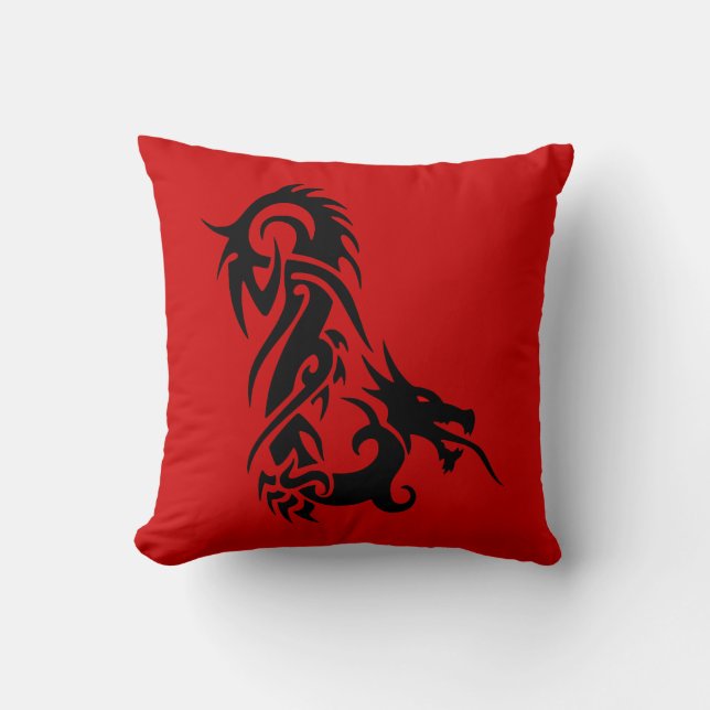 Anpassadet Red Dragon Pillow Kudde (Framsida)