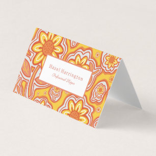 Anpassadet Retro Flowers-mappat Affärskort Visitkort
