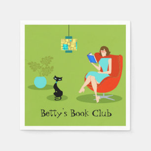 Anpassadet Retro Läser Pappra servetter för kvinno