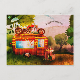 Anpassadet Retro Lycklig Campers Trailer Sopor Vykort