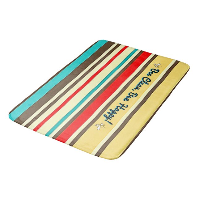 Anpassadet Retro Stripe Bath Mat med bin Badrumsmatta (Vinklad)