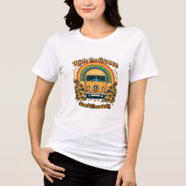 Anpassadet "Ride the Groove" Retro Good Vibes T Shirt