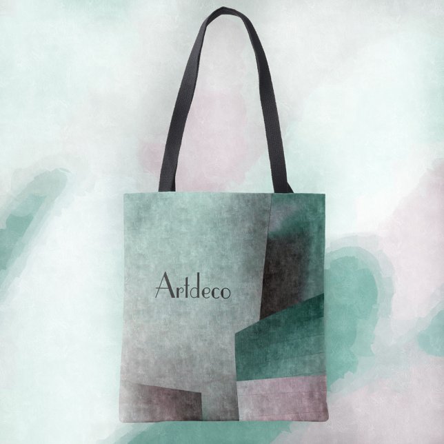 Anpassadet Ro Abstrakt i Art Deco Emerald Grönt Tygkasse (Skapare uppladdad)