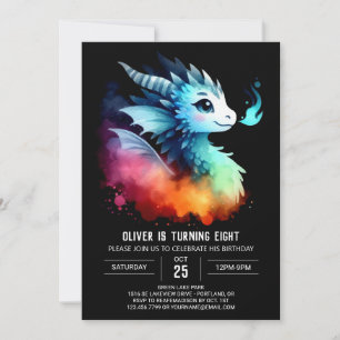 Anpassadet Roing Dragon Birthday Inbjudningar
