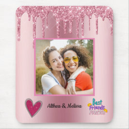 Anpassadet Rosa Glitter Besties Musmatta