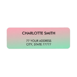 Anpassadet Rosa och Grönt för modern Snyggt Returadress Etikett