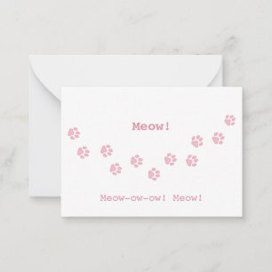 Anpassadet rosa Trail of Cat Paw Roligt  Anteckningskort