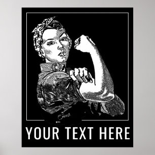 Anpassadet Rosie-the-Riveter Graphic Line Art Poster
