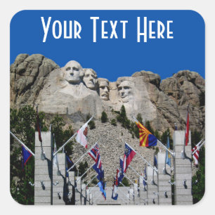 Anpassadet Rushmore Photo Souvenir Fyrkantigt Klistermärke