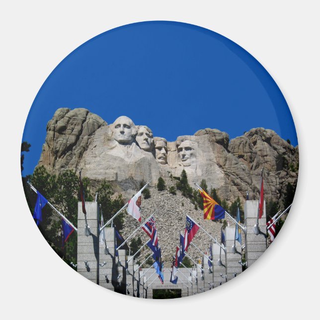 Anpassadet Rushmore Photo Souvenir Magnet (Framsidan)