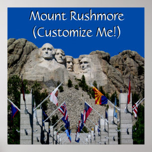 Anpassadet Rushmore Photo Souvenir Poster