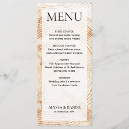 Anpassadet Rustic Bröllop Wood Träd bark Meny