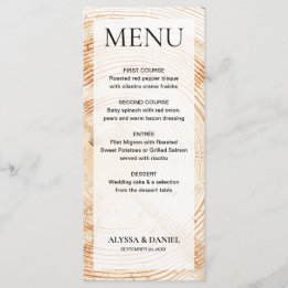 Anpassadet Rustic Bröllop Wood Träd bark Meny