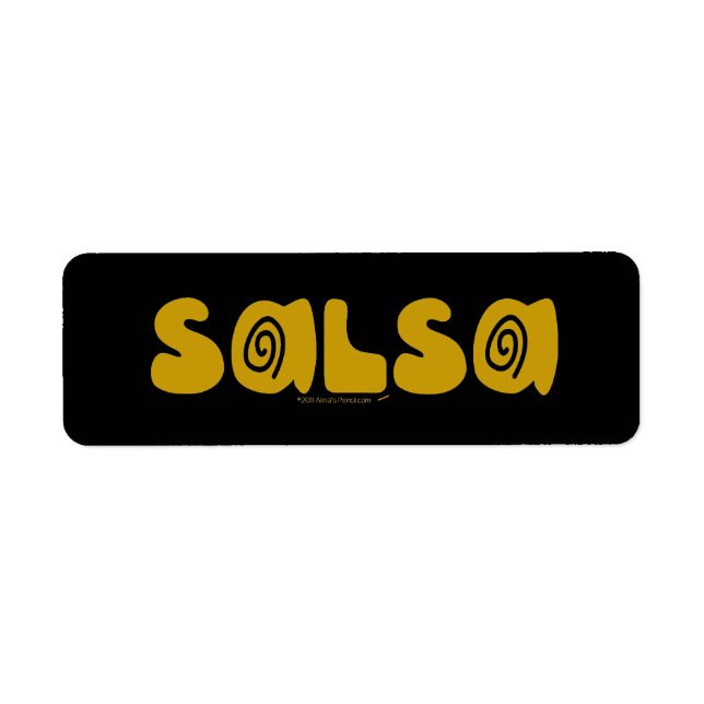 Anpassadet Salsa Dancing Guld Swirls Returadress Etikett (Framsidan)