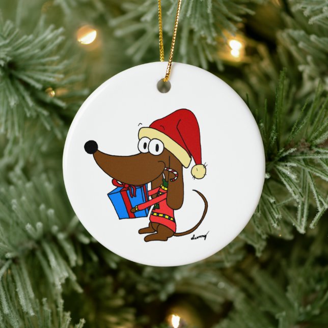 Anpassadet Santa Midge Ceramic Ornament (Träd)