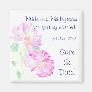 Anpassadet "Save the Date" Magnet, Rosa ros Magnet