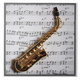 Anpassadet Saxophone Music Tile Kakelplatta