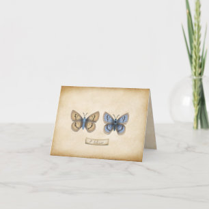 Anpassadet Scarce Large Blue Butterfly Specimen Anteckningskort