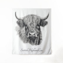 Anpassadet Scottish Highland Cow Sketch