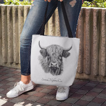Anpassadet Scottish Highland Cow Sketch