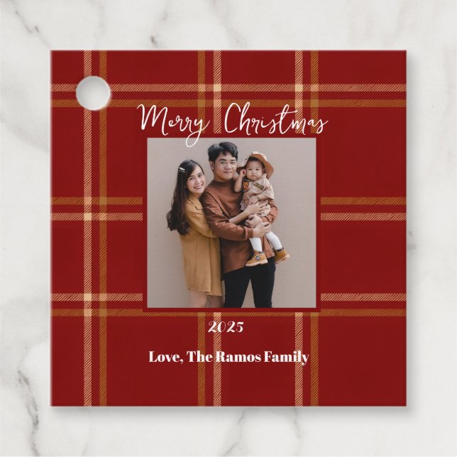 Anpassadet Scottish Tartan Mönster jul Gåvor Etiketter (Framsida)