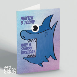 Anpassadet Shark Birthday Kort