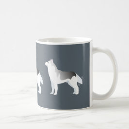 Anpassadet silver Siberian husky basras Kaffemugg