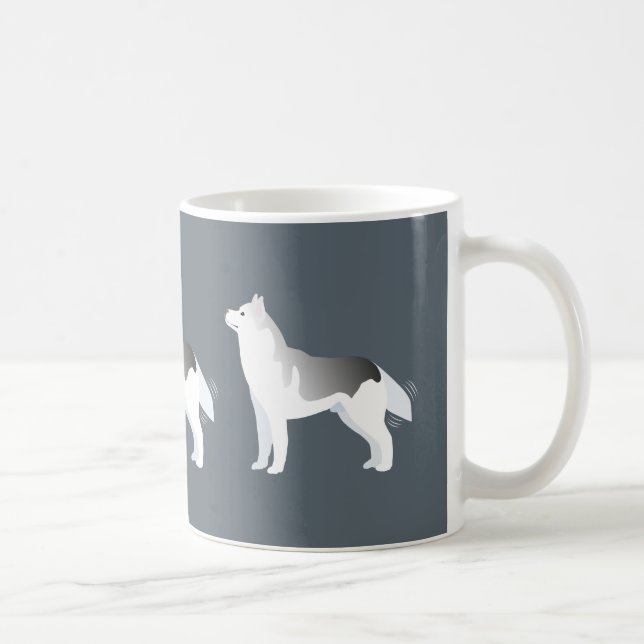 Anpassadet silver Siberian husky basras Kaffemugg (Höger)