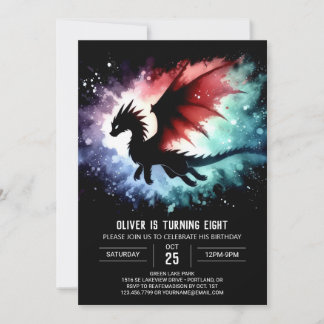 Anpassadet Simple Dragon Birthday Inbjudningar