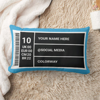 Anpassadet Skådeskbox etikett för visningsrum för  Lumbarkudde