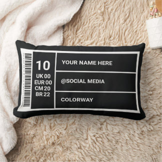 Anpassadet Skådeskbox etikett för visningsrum för  Lumbarkudde