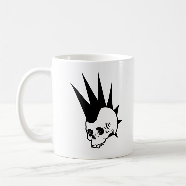 Anpassadet Skräppsskräppost Skull Kaffemugg (Vänster)
