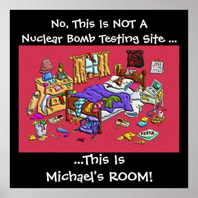 Anpassadet Snarare Messy-rum Poster (Framsidan)