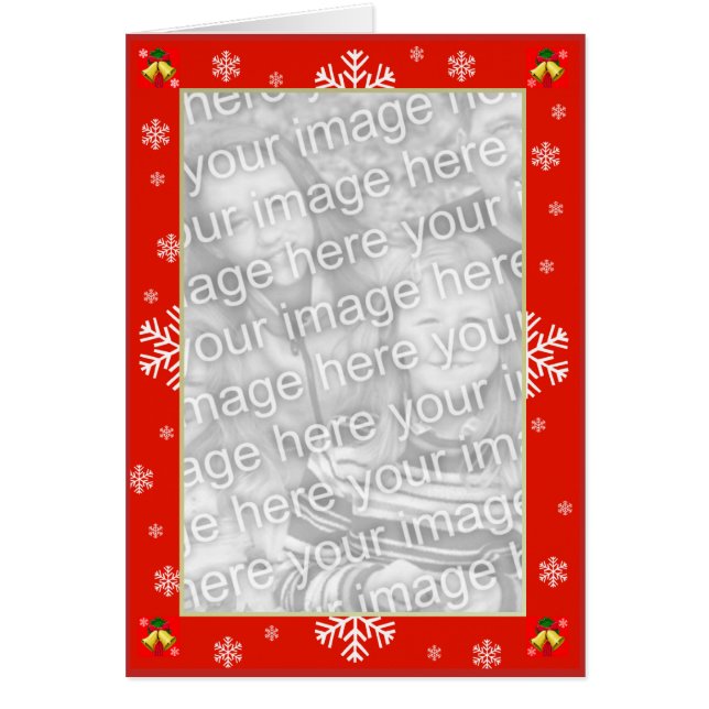 Anpassadet Snöflingor och Klockorna jul Hälsningskort (Framsidan)